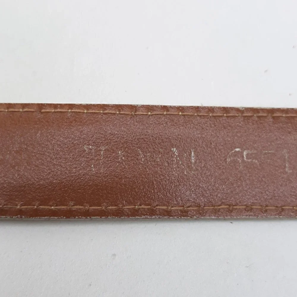 Cipriani Tan Lizard Grain Leather Belt Sz L